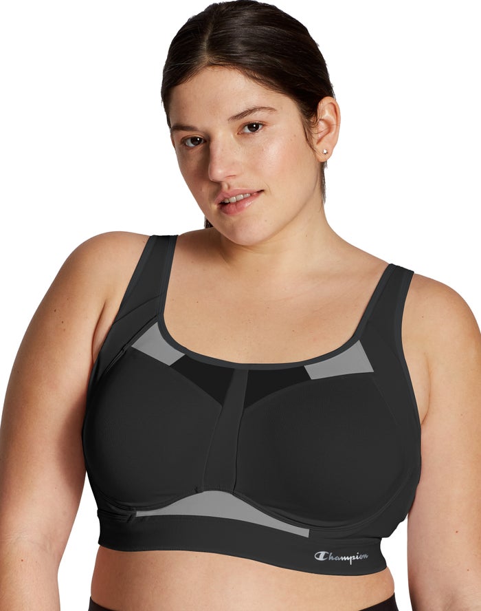 Champion Womens Sports Bra NZ - Plus Motion Control Underwire Black ( 8150-ZGCIE )